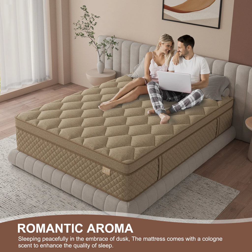 12"14" Gel Memory Foam Hybrid Pocket Spring Mattress Twin Full Queen King Bed Mattress In A Box, Medium Firm Motion Isolation