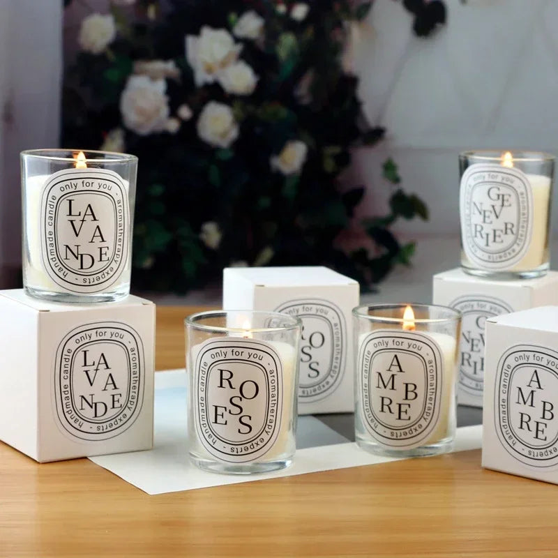 Scented Aromatic Candles Guest Gift Candles Lot Wedding Candles White in Glass Jars Luxury Candle for Home Decor