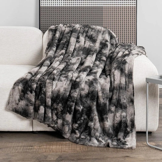 Winter Blanket Pv Wool Blanket Tie Dyed Double Sided Fleece Blanket Faux Fur Lamb Wool Shawl Cover Blankets Bedspread On The Bed