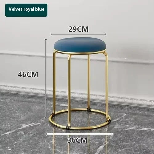 Beauty Salon Gold Luxury Velvet Dining Chair Bar Stool Dresser Chair Vanity Low Stool Taburete Con Respaldo Nordic Furniture YH