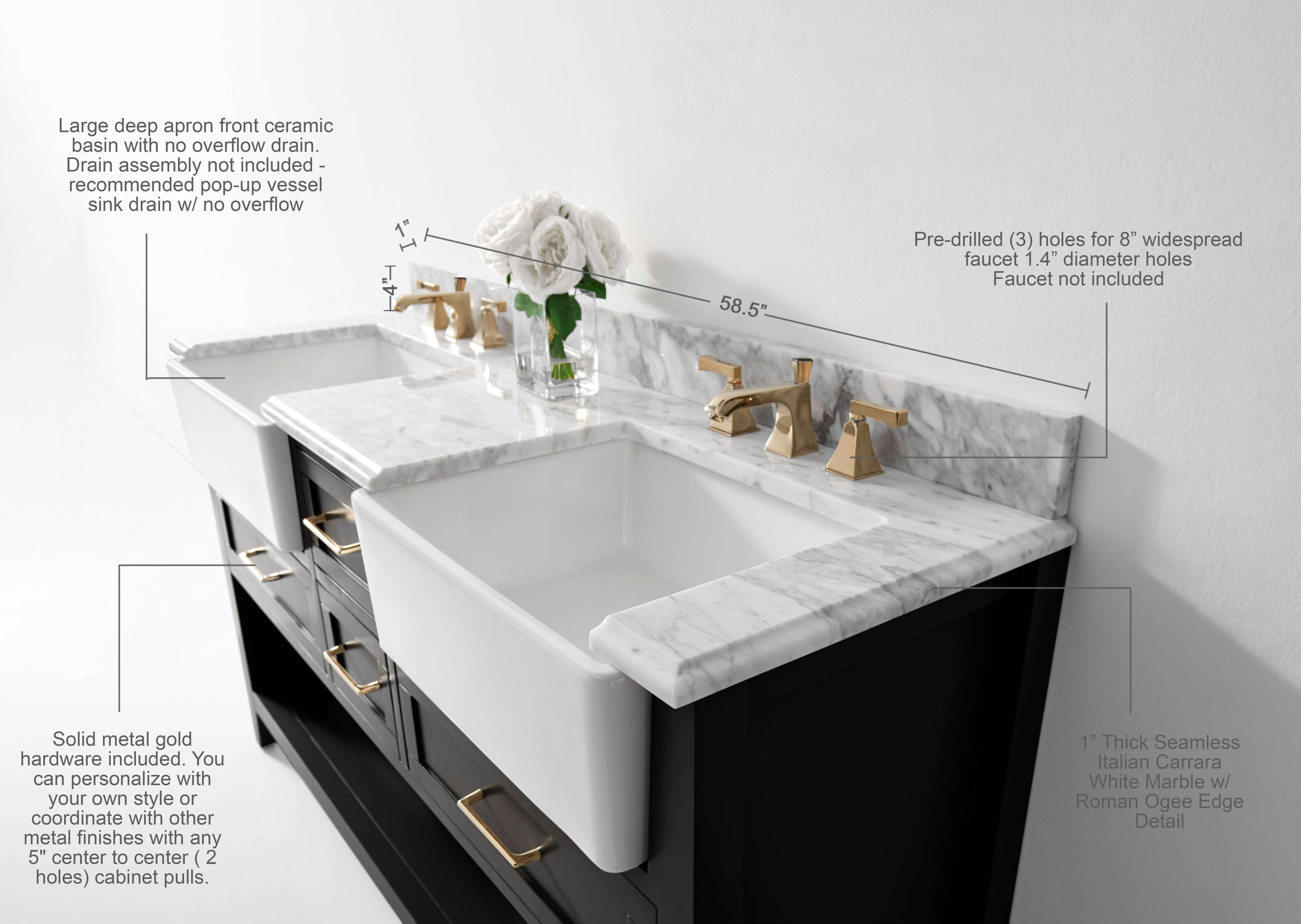 Hayley 60" Bath Vanity Set
