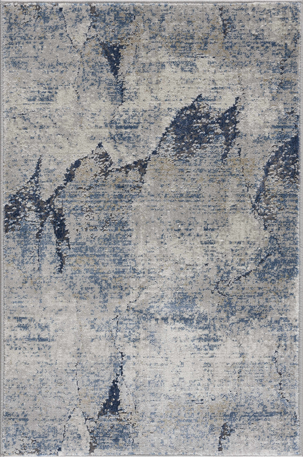 Creighton Blue Marble Textured Luxe Rug