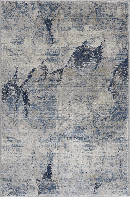Creighton Blue Marble Textured Luxe Rug