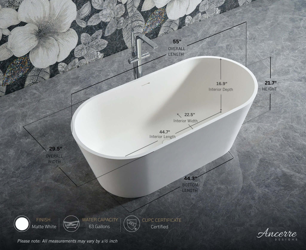 Tranquil Freestanding Solid Surface Bathtub