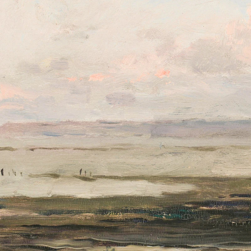 Vintage Seascape Canvas Painting Coastal Landscape Wall Pictures Pastel Beach Art Prints Living Room Farmhouse Nautical Decor