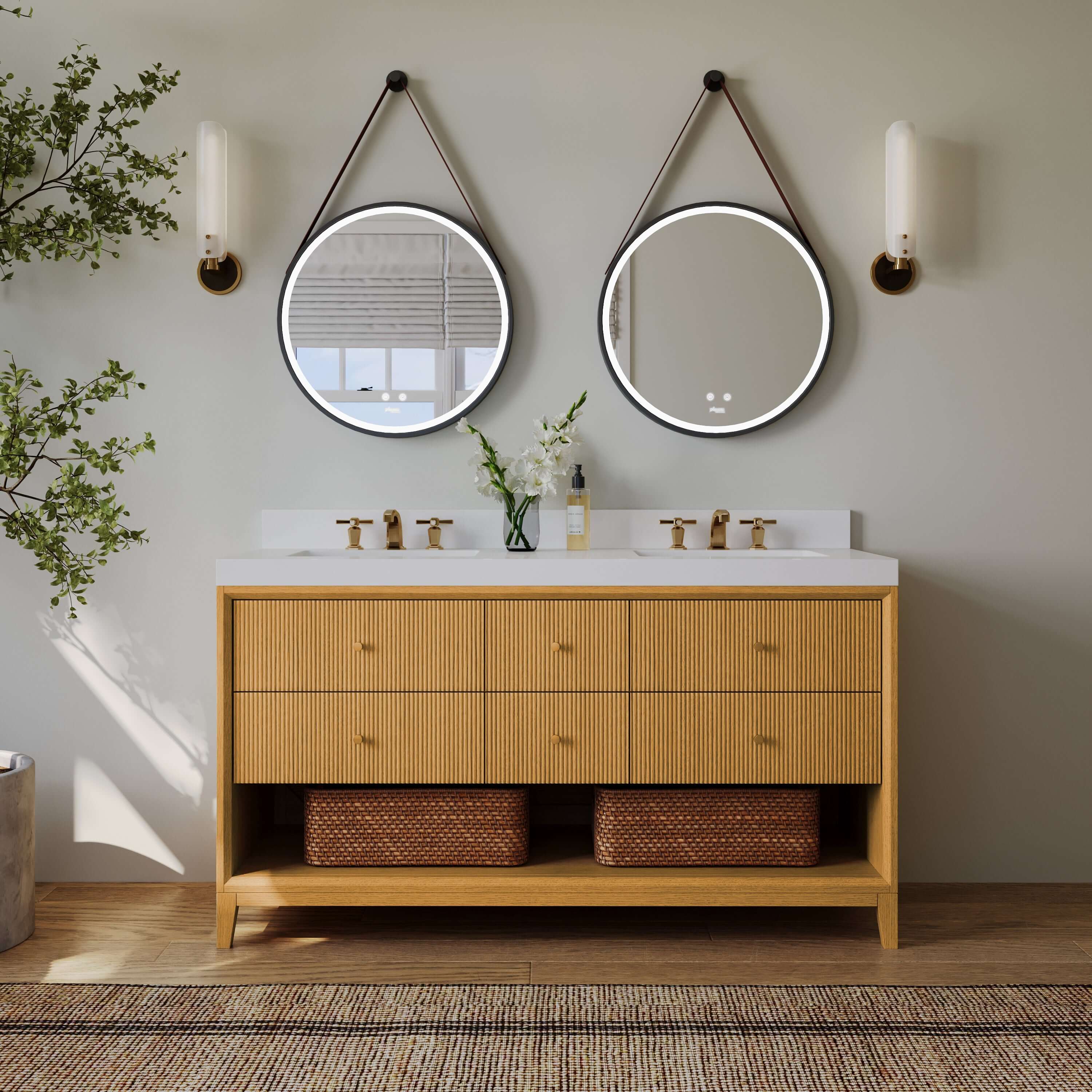 Momo Bathroom Vanity Collection in Sienna Finish