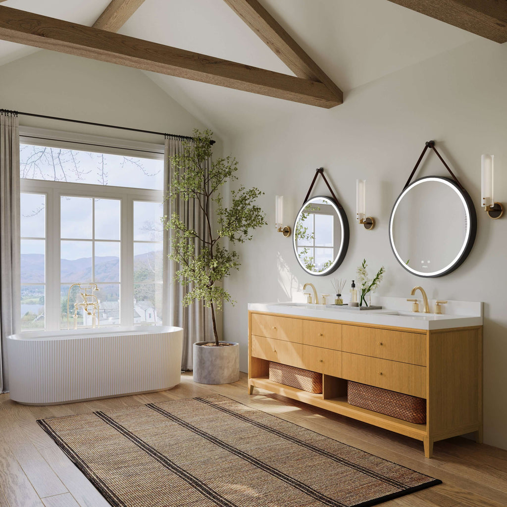 Momo Bathroom Vanity Collection in Sienna Finish