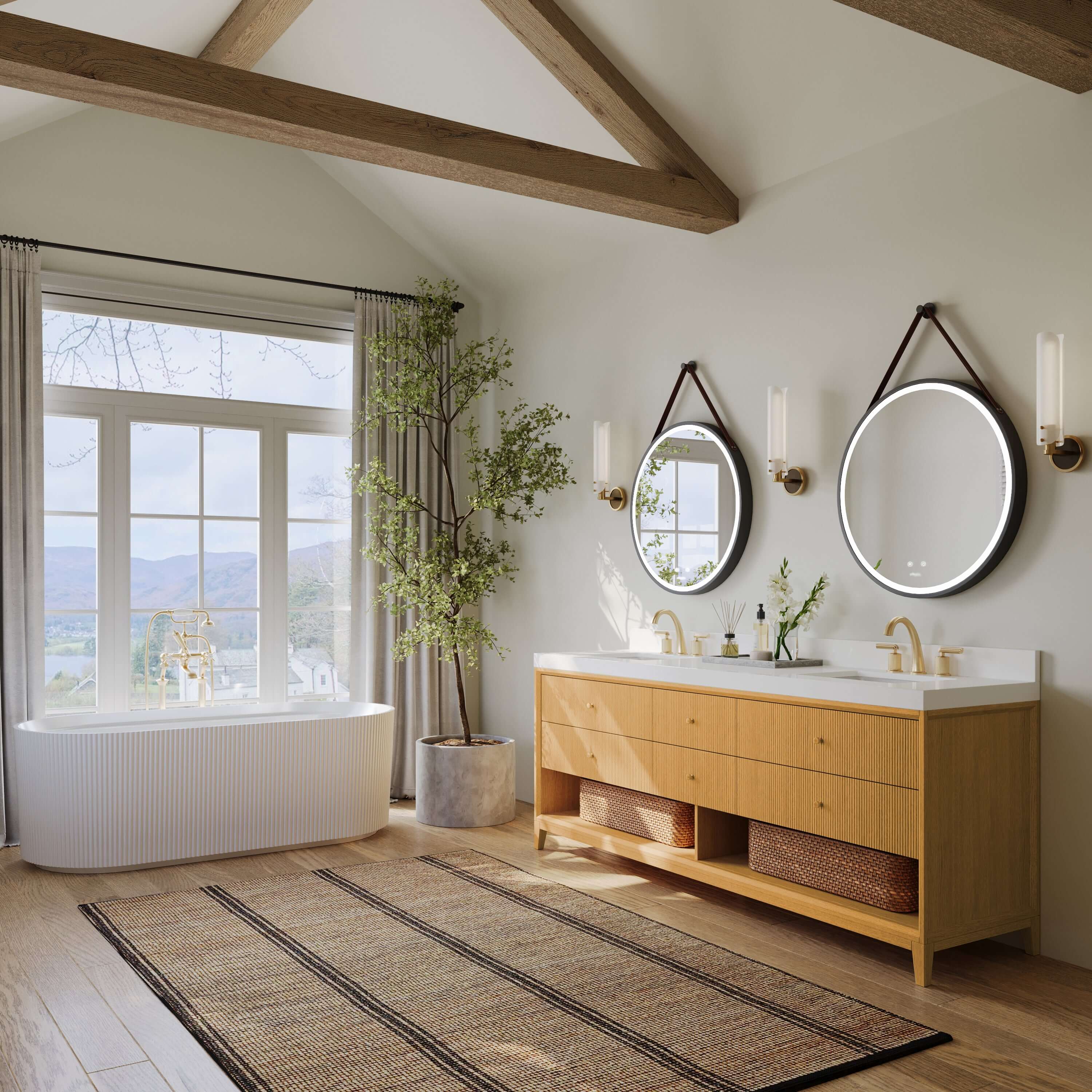 Momo Bathroom Vanity Collection in Sienna Finish