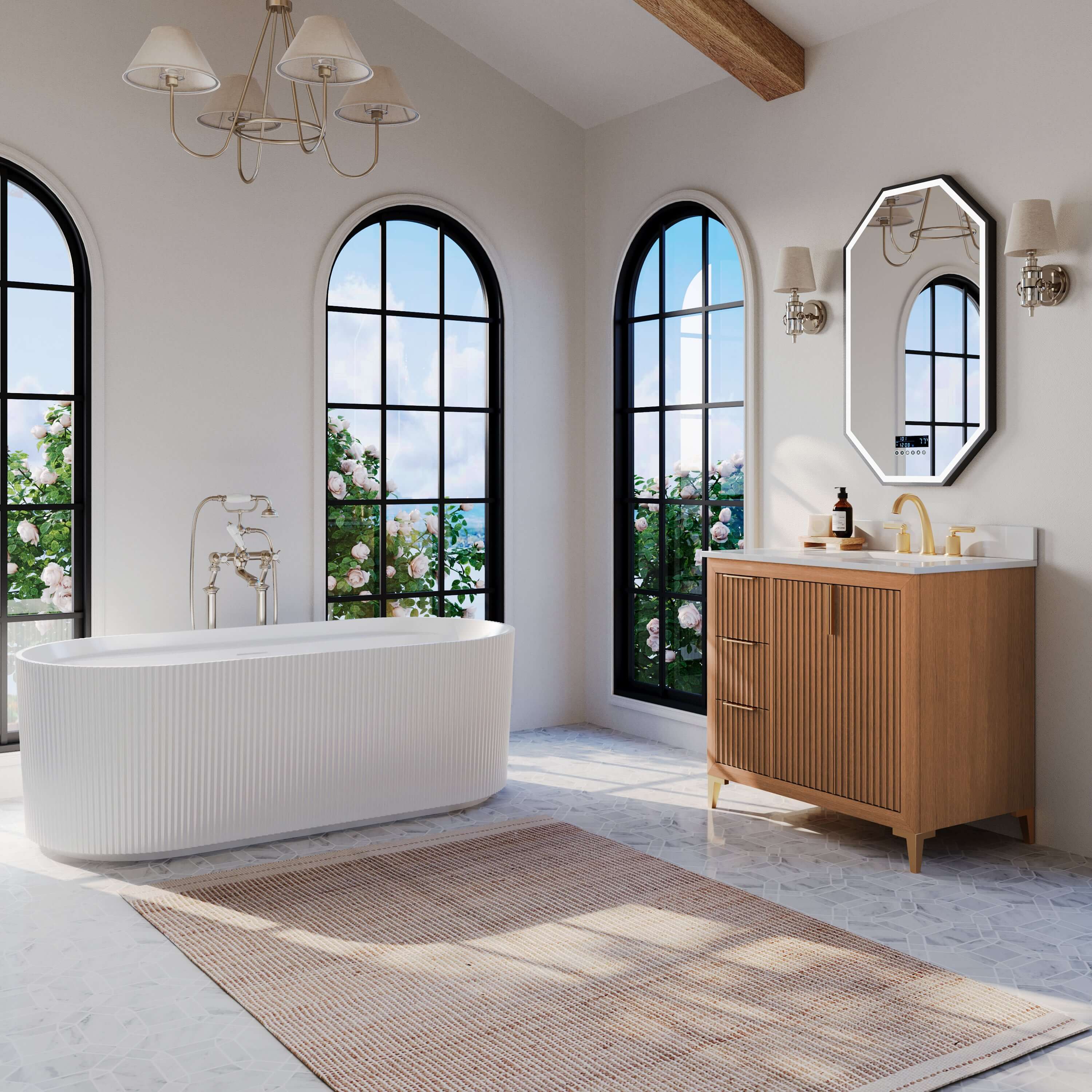 Turlington Bathroom Vanity Collection in Sienna Finish