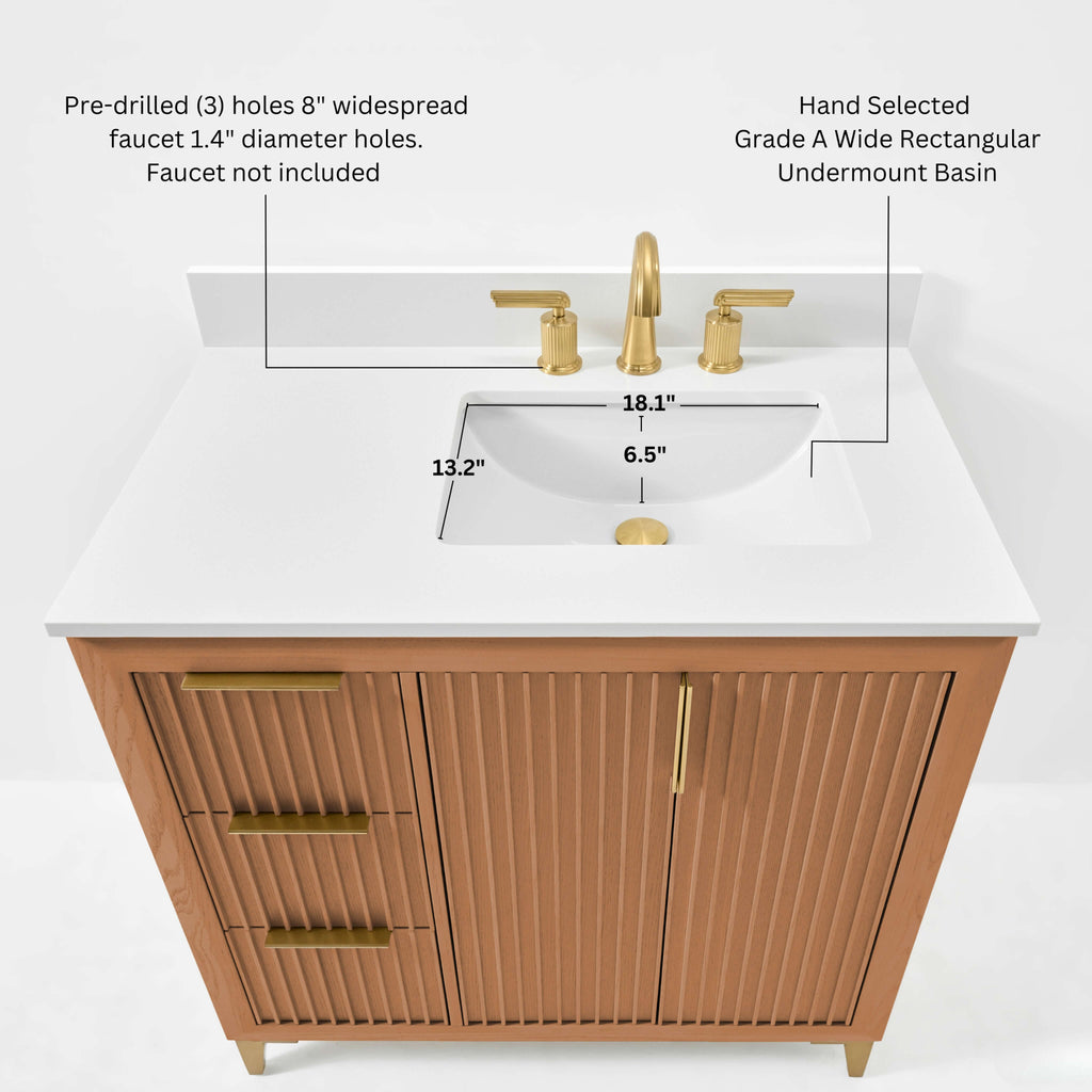 Turlington Bathroom Vanity Collection in Sienna Finish
