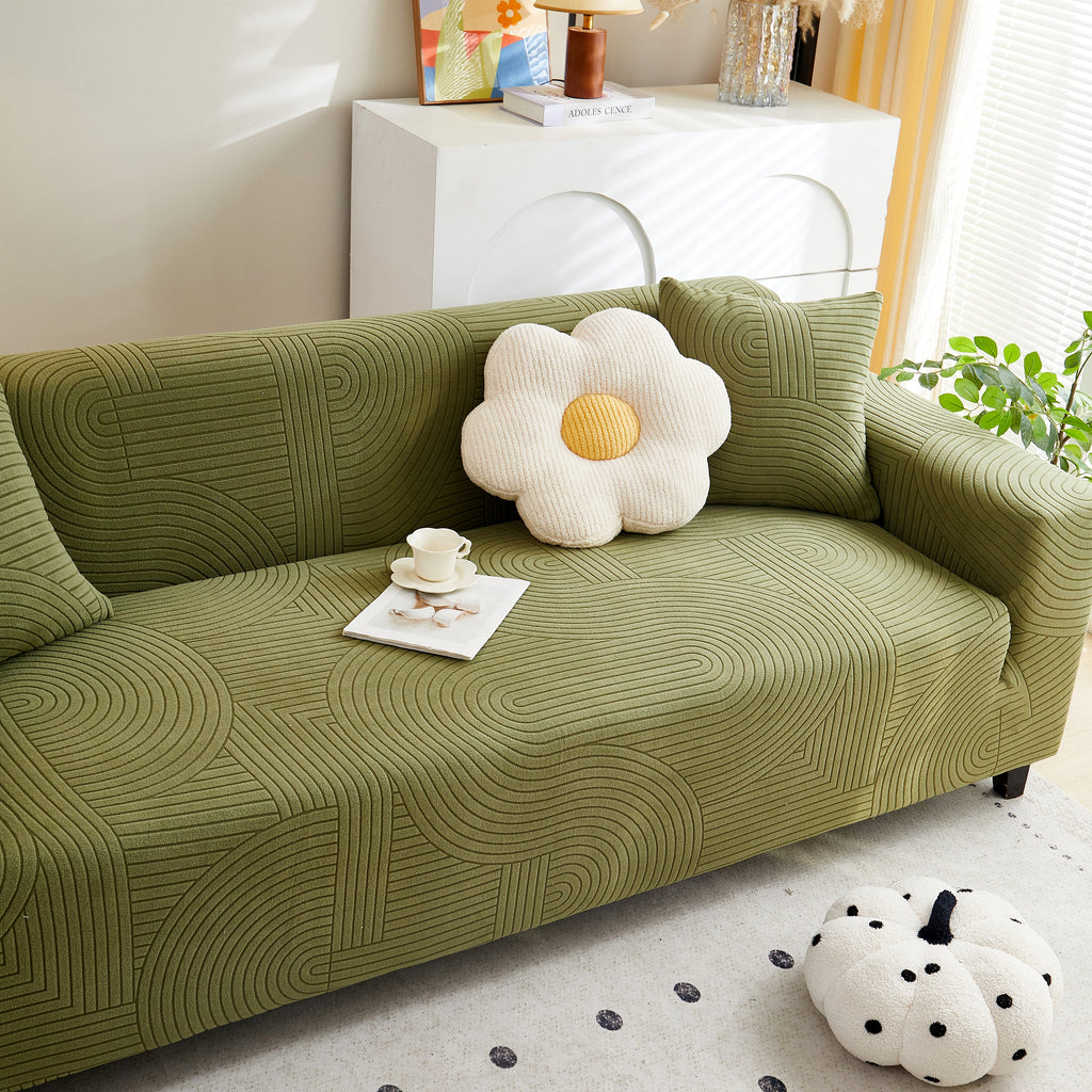 Fleece Stretch Sofa Slipcover Washable Soft Spandex Couch Cover Furniture Protector