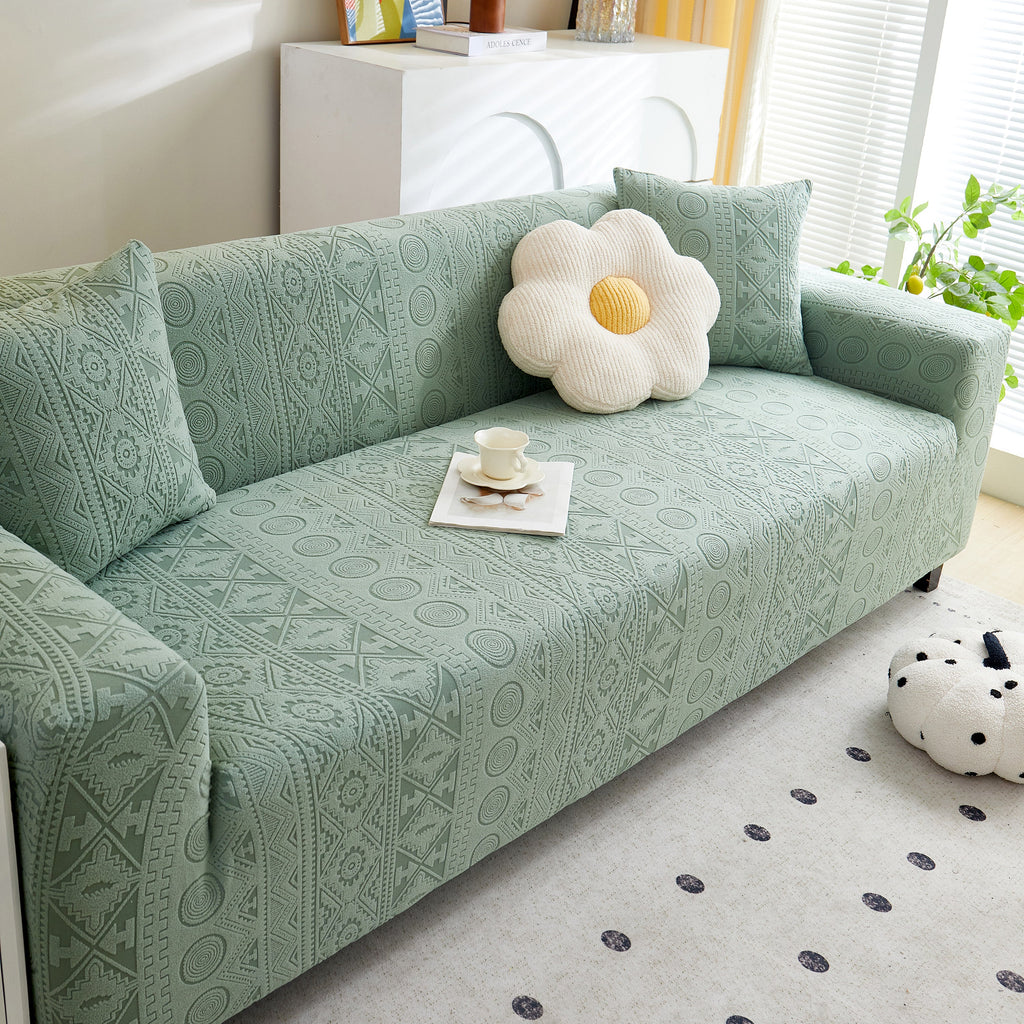 Embossed Geometric Elastic Sofa Cover Boho Stylish Decorative Furniture Covers