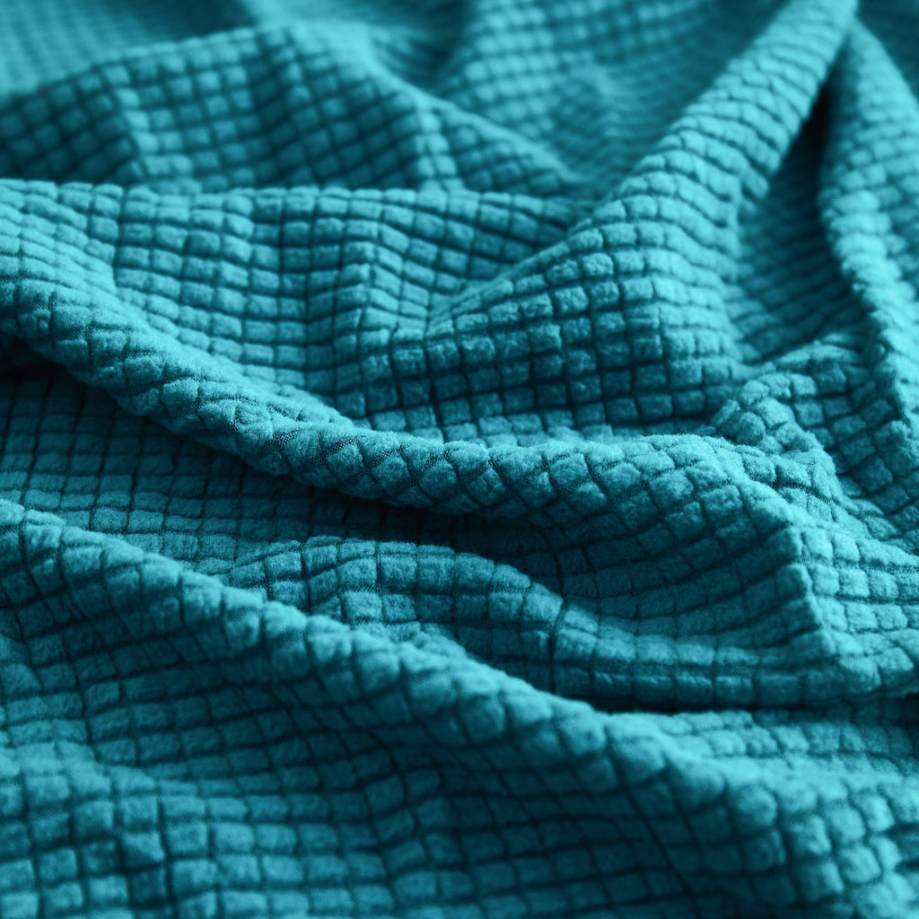 Grid Textured Stretch Sofa Cover, Soft Elastic Slipcover for Couch Protection