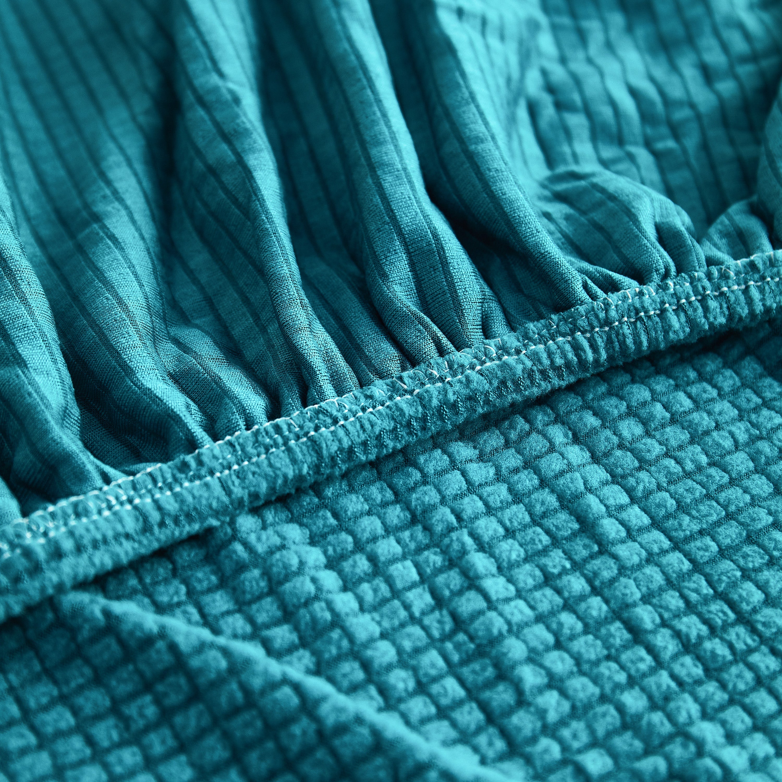 Grid Textured Stretch Sofa Cover, Soft Elastic Slipcover for Couch Protection