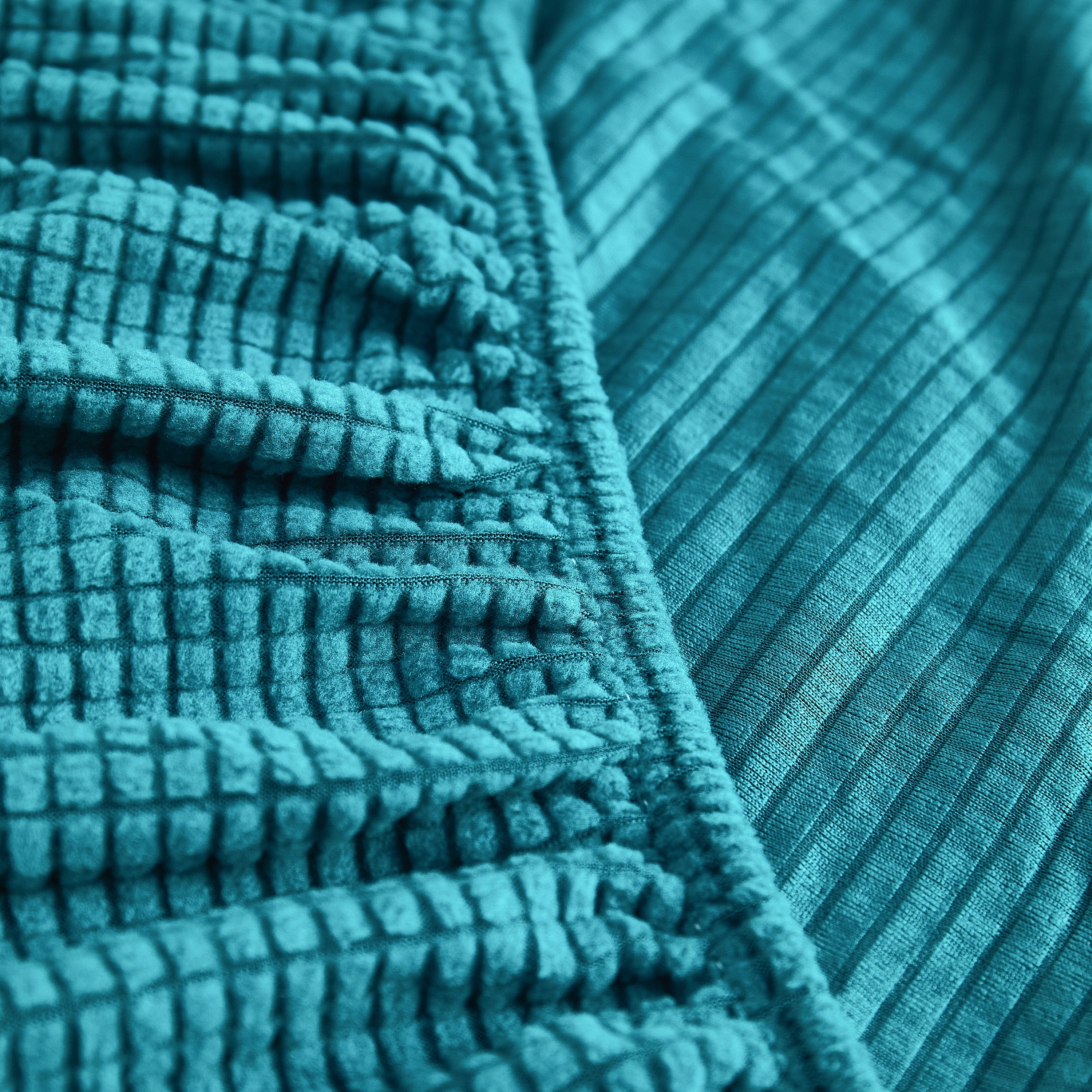 Grid Textured Stretch Sofa Cover, Soft Elastic Slipcover for Couch Protection