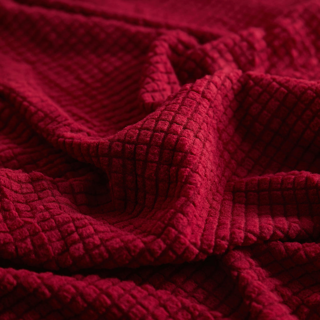 Grid Textured Stretch Sofa Cover, Soft Elastic Slipcover for Couch Protection