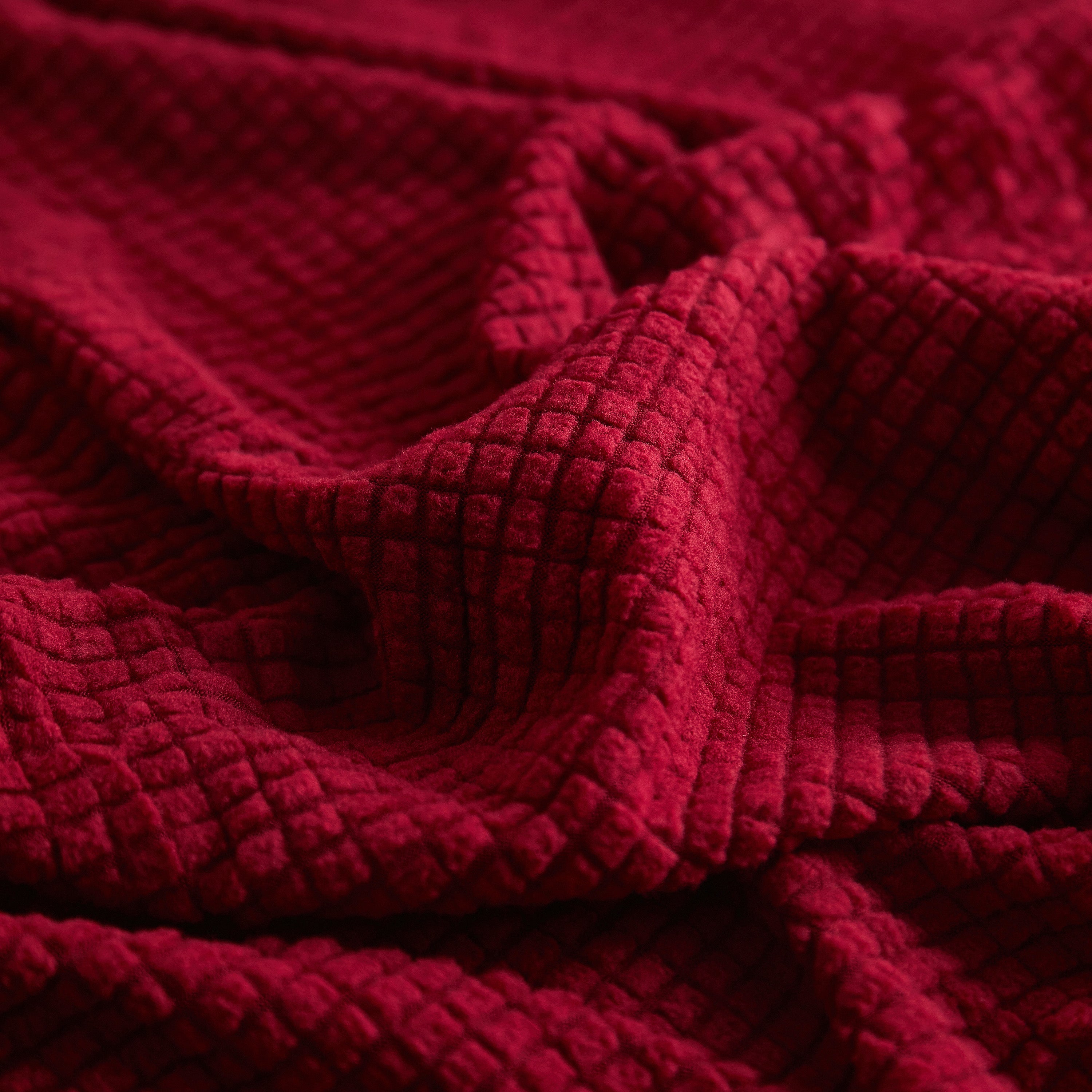 Grid Textured Stretch Sofa Cover, Soft Elastic Slipcover for Couch Protection