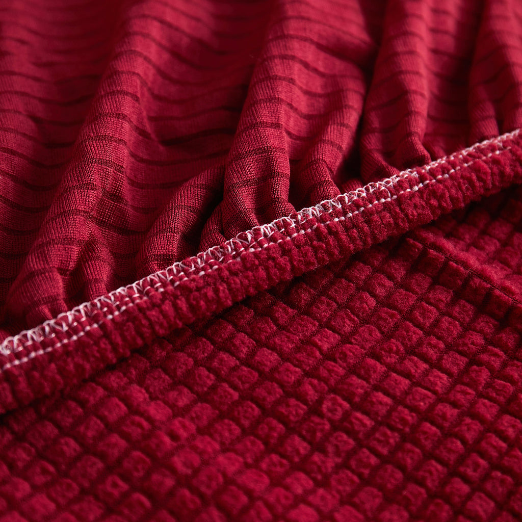 Grid Textured Stretch Sofa Cover, Soft Elastic Slipcover for Couch Protection