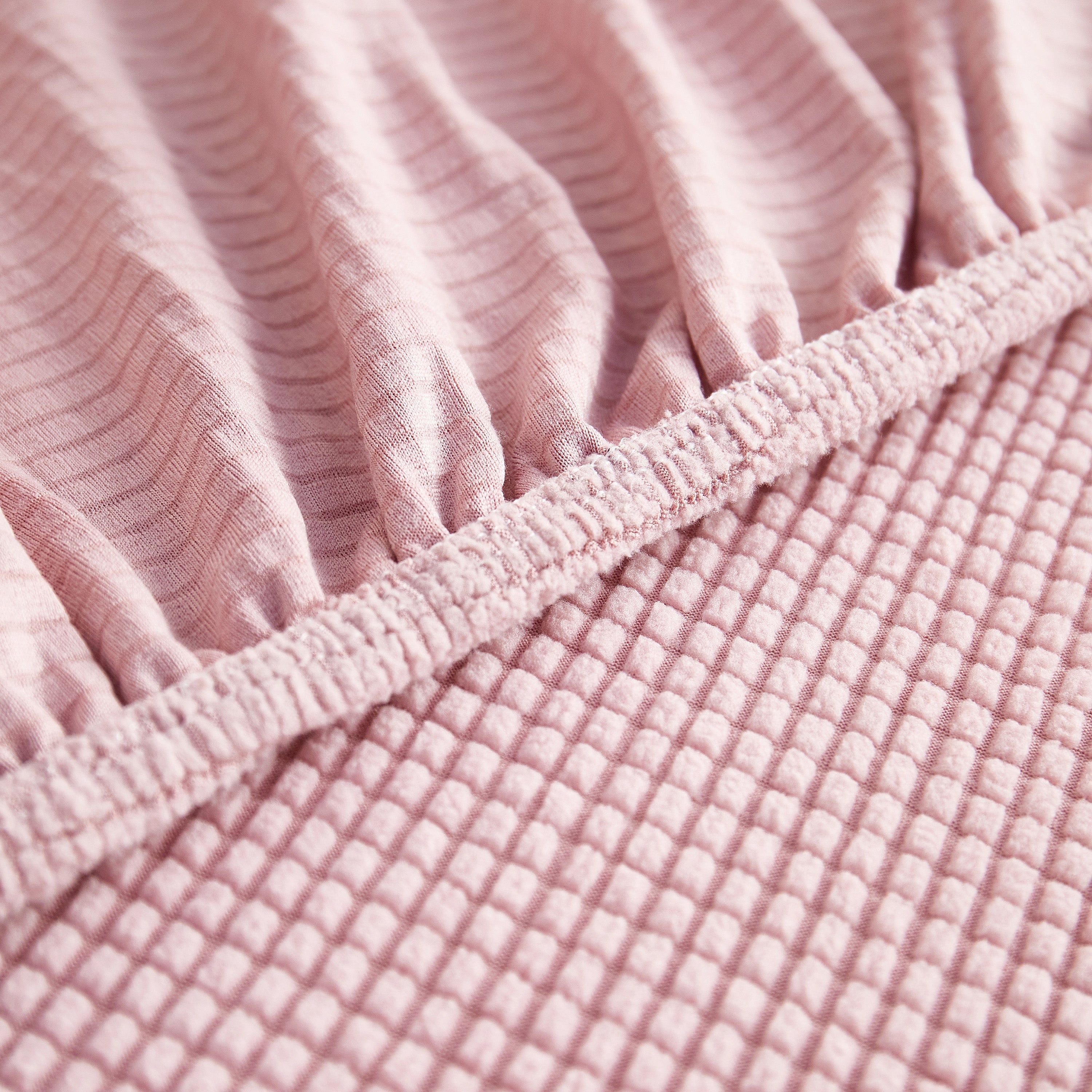 Grid Textured Stretch Sofa Cover, Soft Elastic Slipcover for Couch Protection