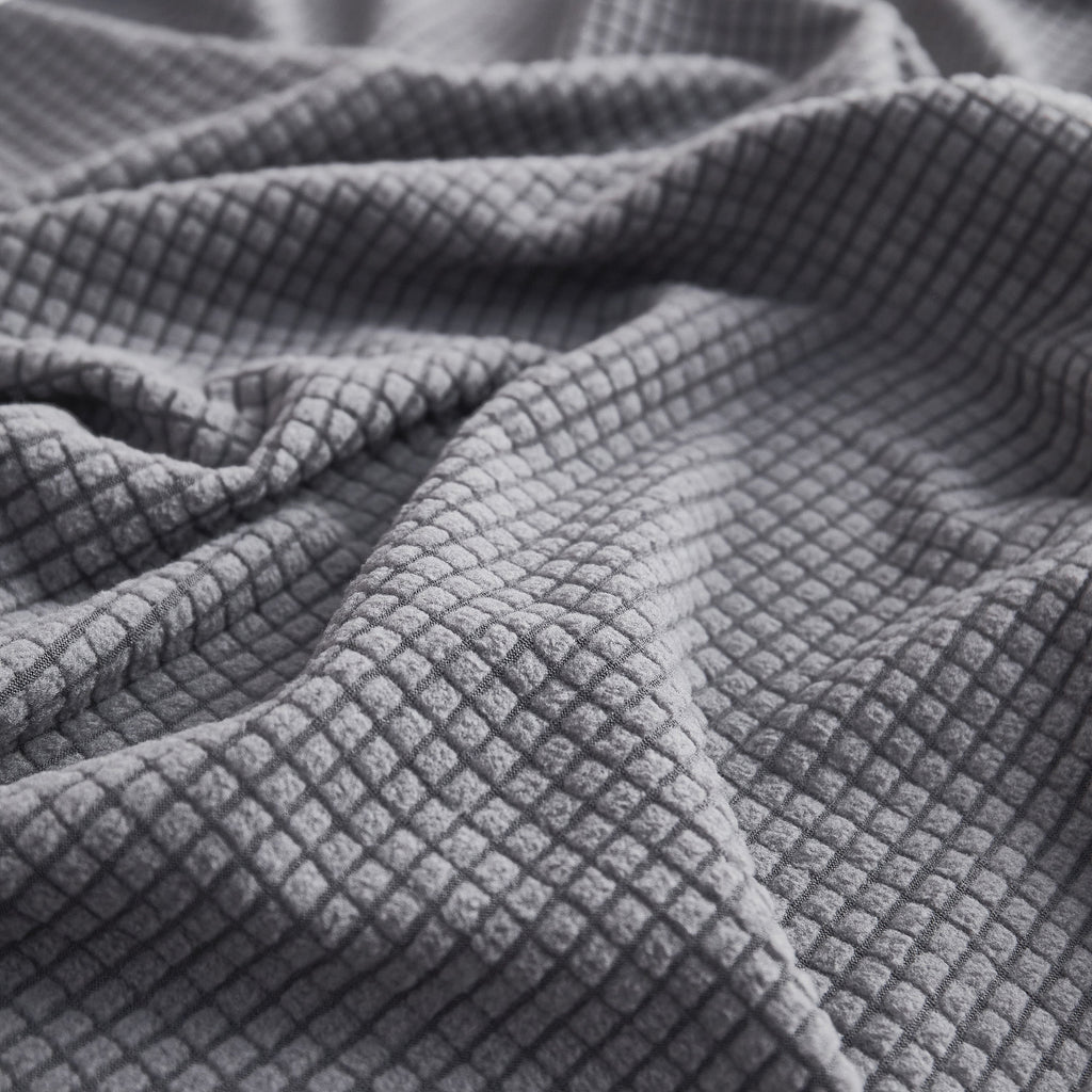 Grid Textured Stretch Sofa Cover, Soft Elastic Slipcover for Couch Protection