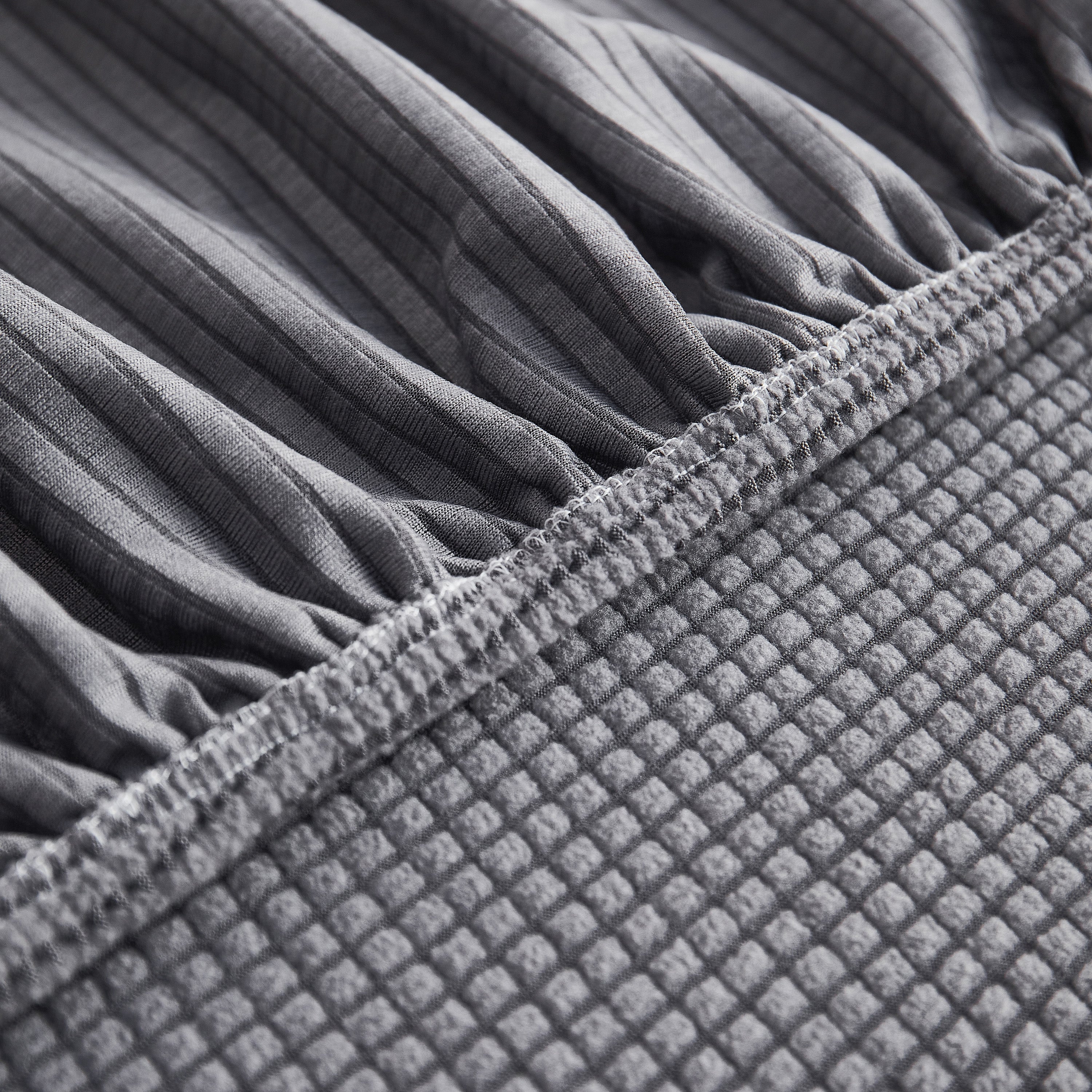 Grid Textured Stretch Sofa Cover, Soft Elastic Slipcover for Couch Protection
