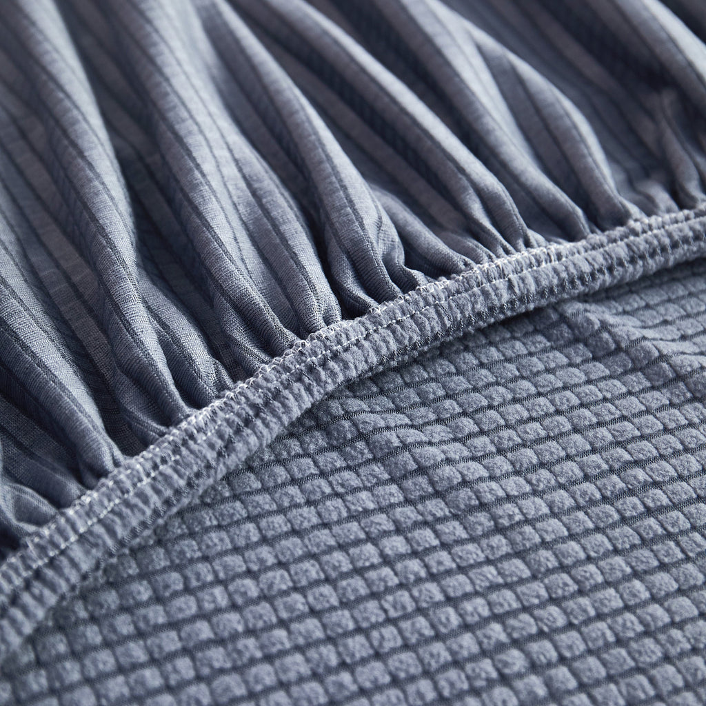 Grid Textured Stretch Sofa Cover, Soft Elastic Slipcover for Couch Protection