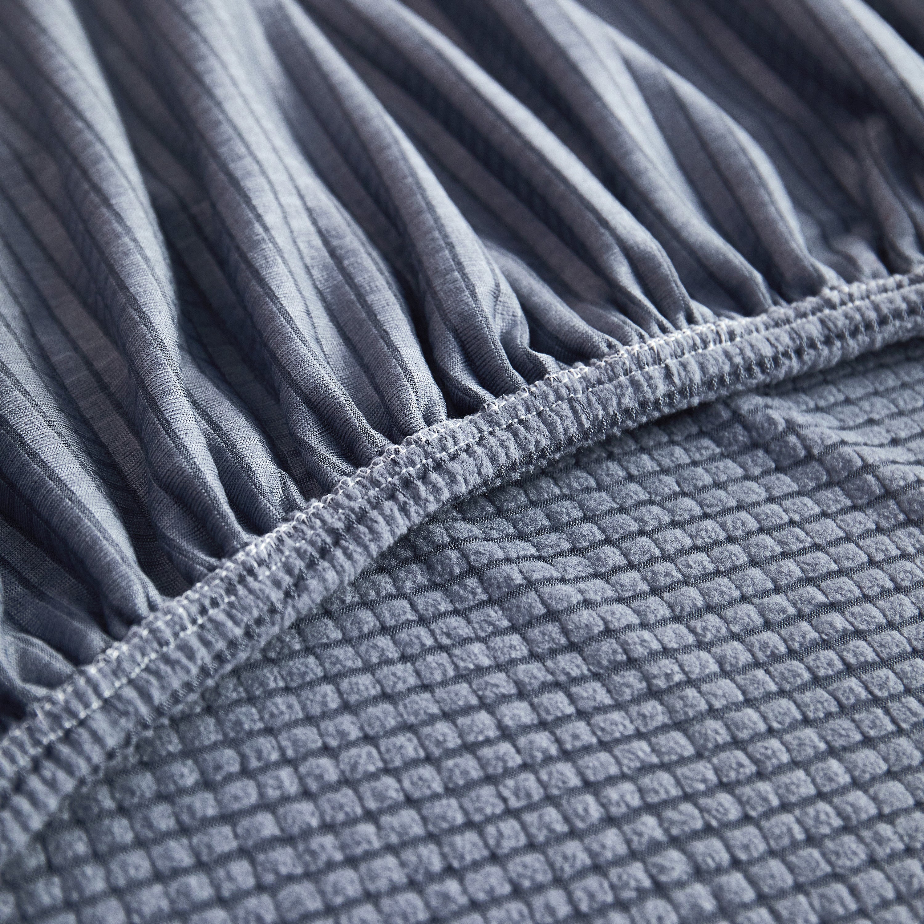 Grid Textured Stretch Sofa Cover, Soft Elastic Slipcover for Couch Protection