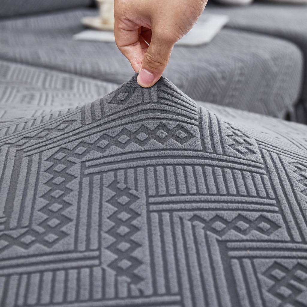 Stretchable Chaise Lounge Sofa Covers and Couch Seat Covers with Skirt for Sectional Couches