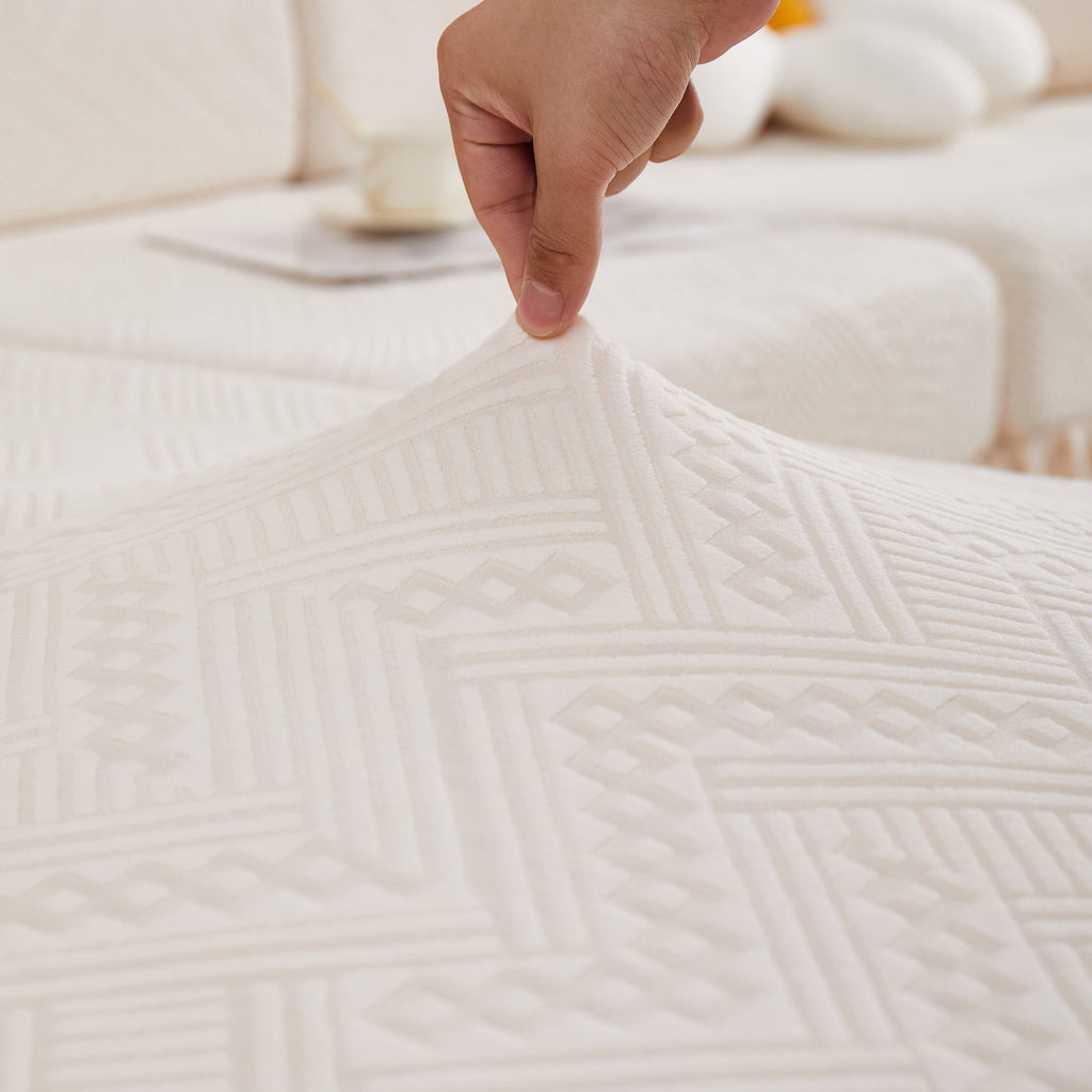 Stretchable Chaise Lounge Sofa Covers and Couch Seat Covers with Skirt for Sectional Couches