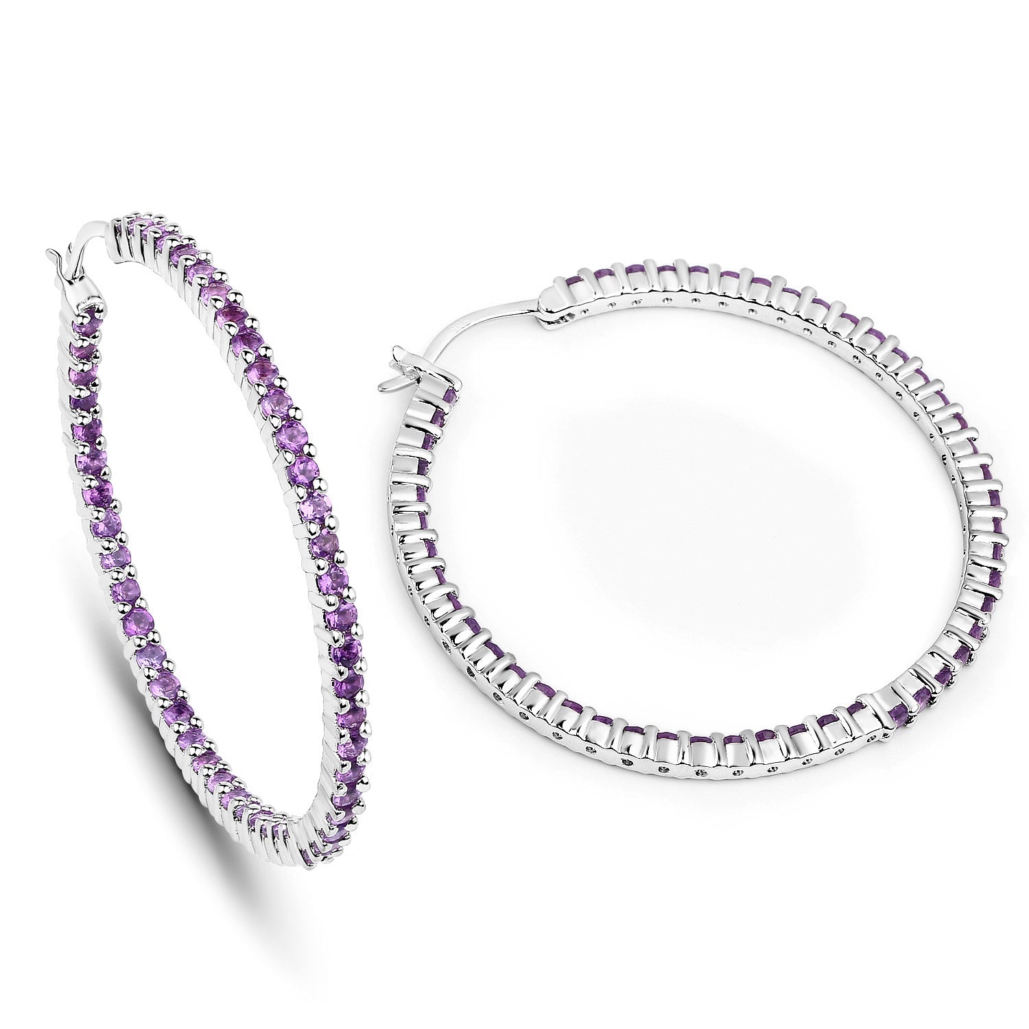 3.00 Carat Genuine Amethyst .925 Sterling Silver Earrings