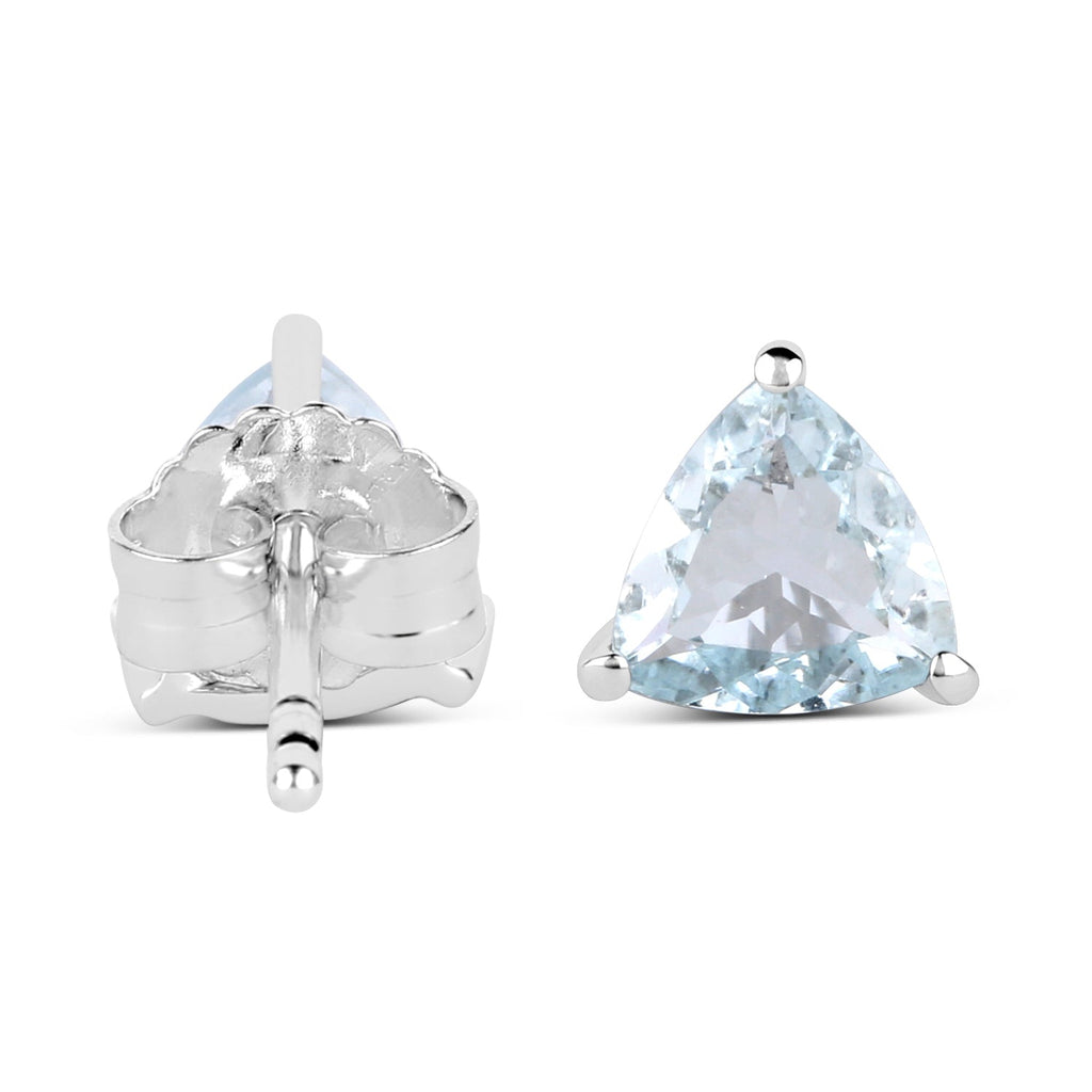 1.26 Carat Genuine Aquamarine .925 Sterling Silver Earrings