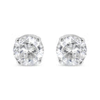 14K White Gold 5/8 Cttw Round Brilliant-Cut Lab Grown Diamond Classic 4-Prong Push back Stud Earrings (F-G Color, VS1-VS2 Clarity)