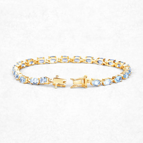 11.22 Carat Genuine Blue Topaz .925 Sterling Silver Bracelet