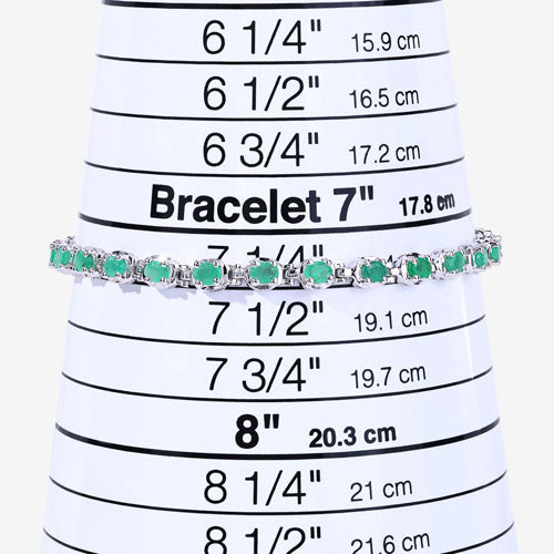 3.78 Carat Genuine Emerald .925 Sterling Silver Bracelet