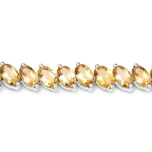 18.06 Carat Genuine Citrine .925 Sterling Silver Bracelet