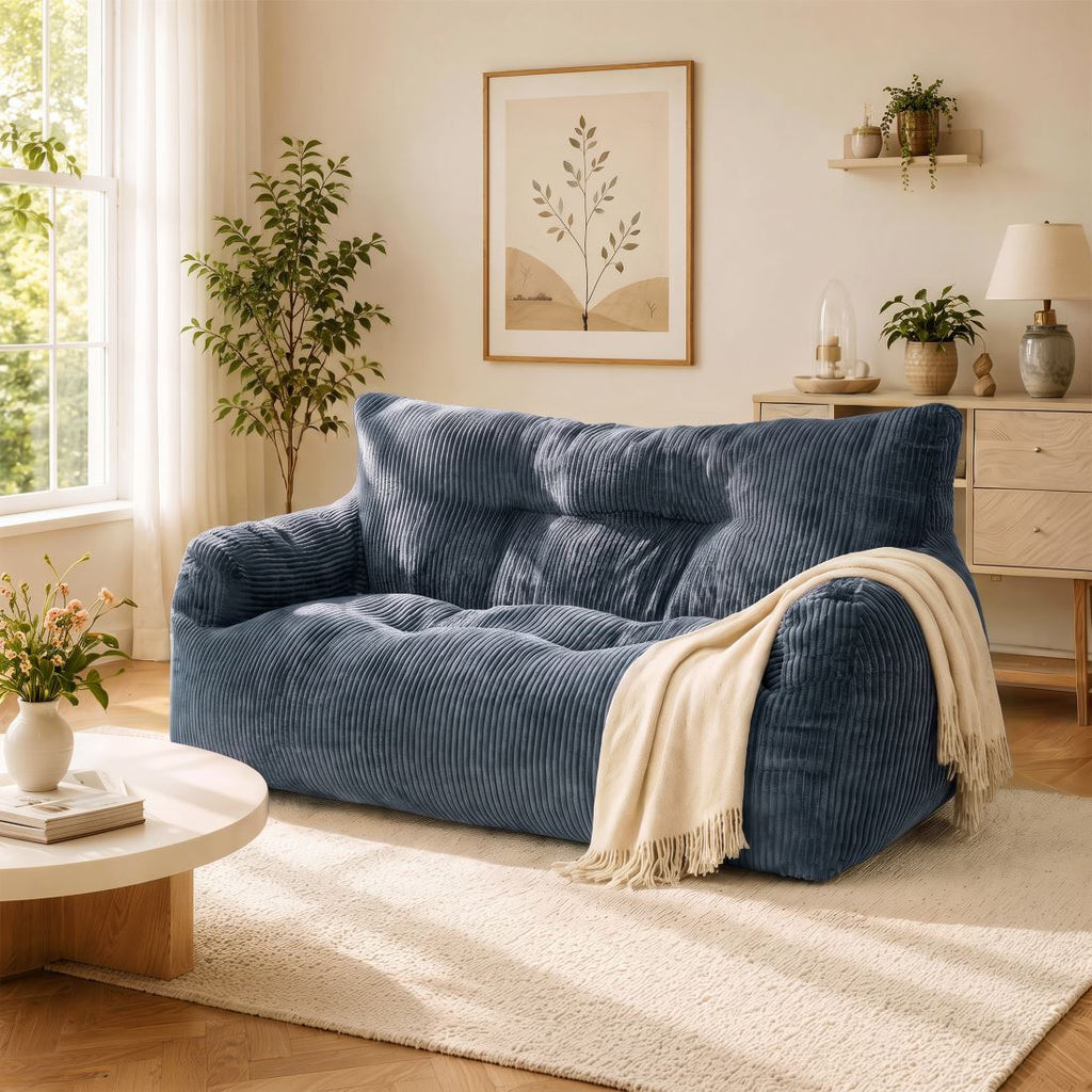 Pamapic 2-Person Bean Bag Sofa, 59"-61" Small-Space Loveseat