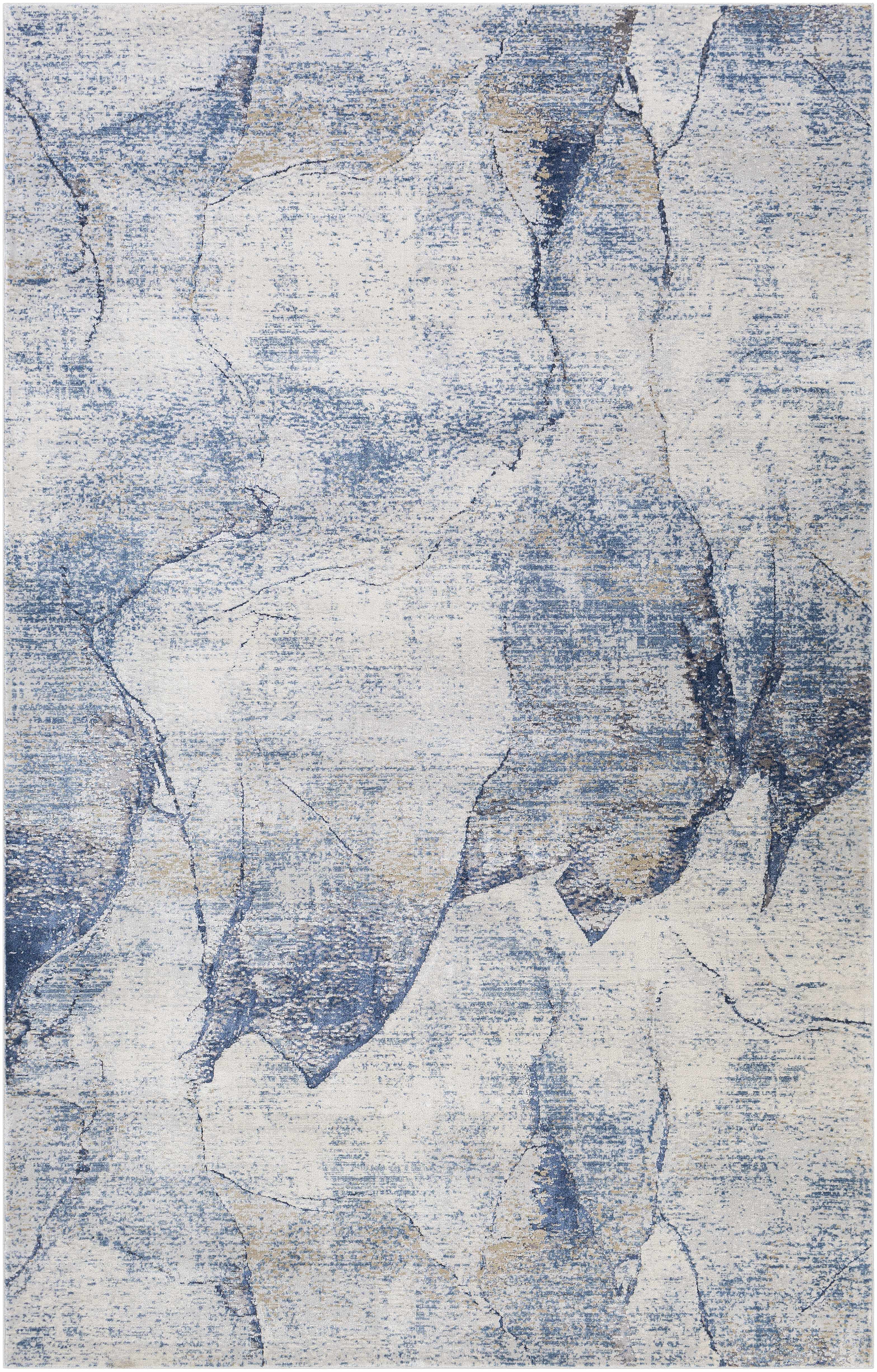 Creighton Blue Marble Textured Luxe Rug