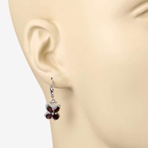 2.60 Carat Genuine Garnet .925 Sterling Silver Earrings