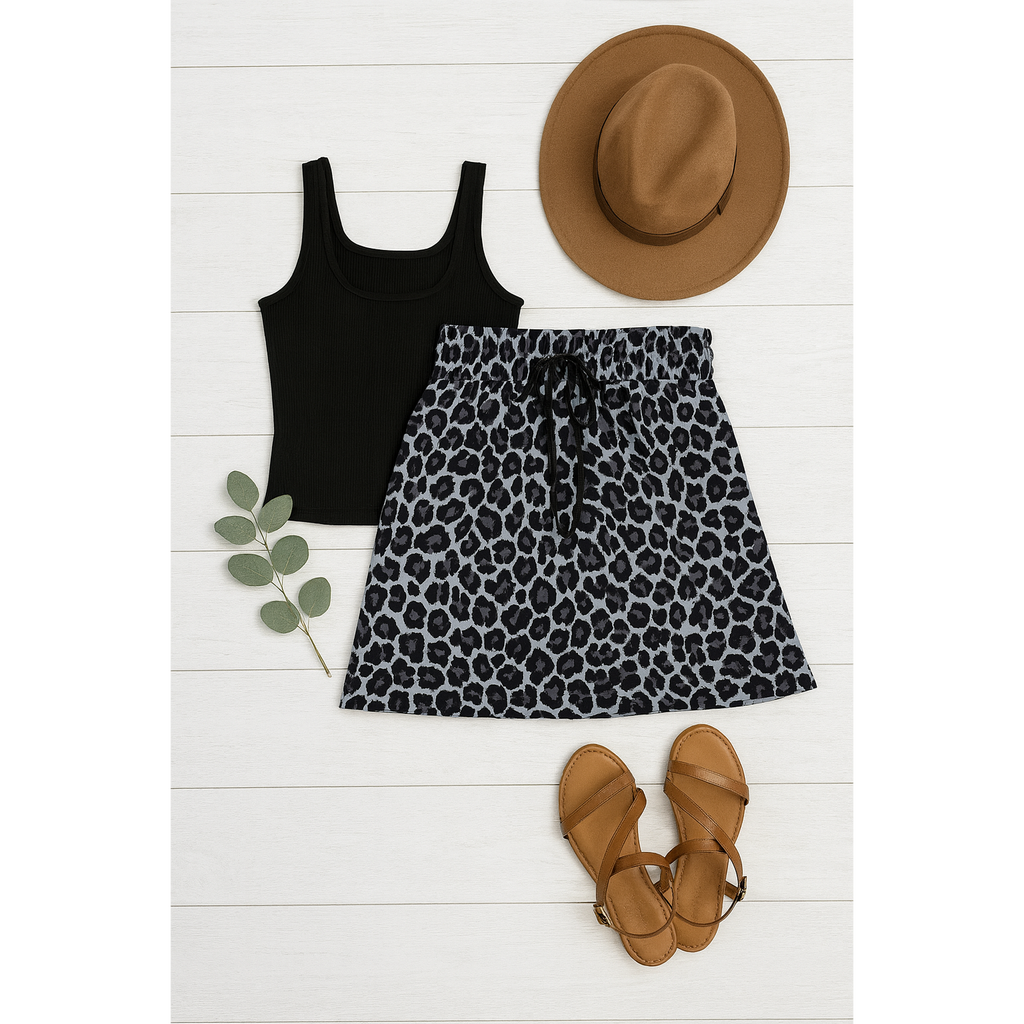 Ready to Ship | The Stella -  Snow Leopard Jogger Skirt