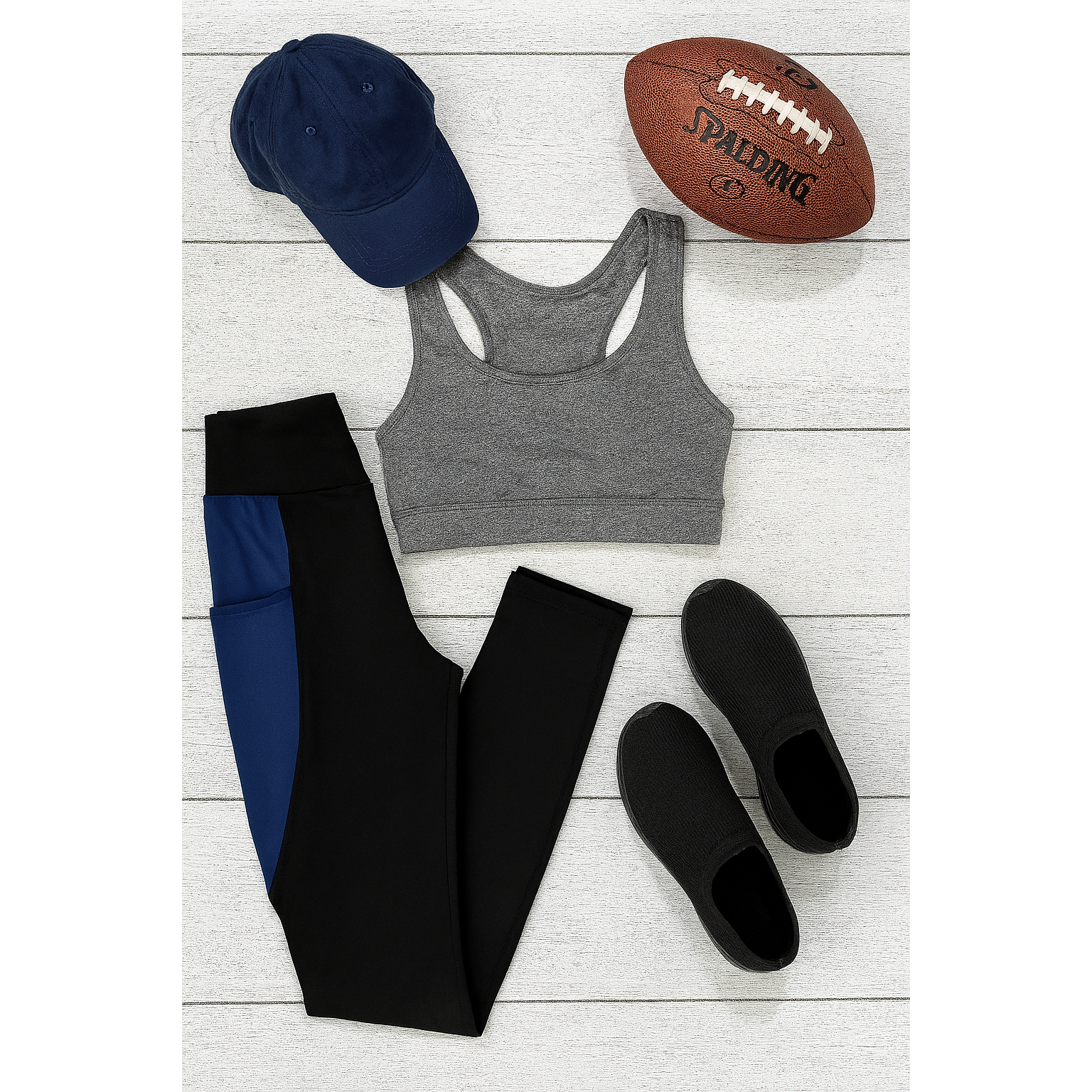 The Billie- Blue Panel Full Length Leggings