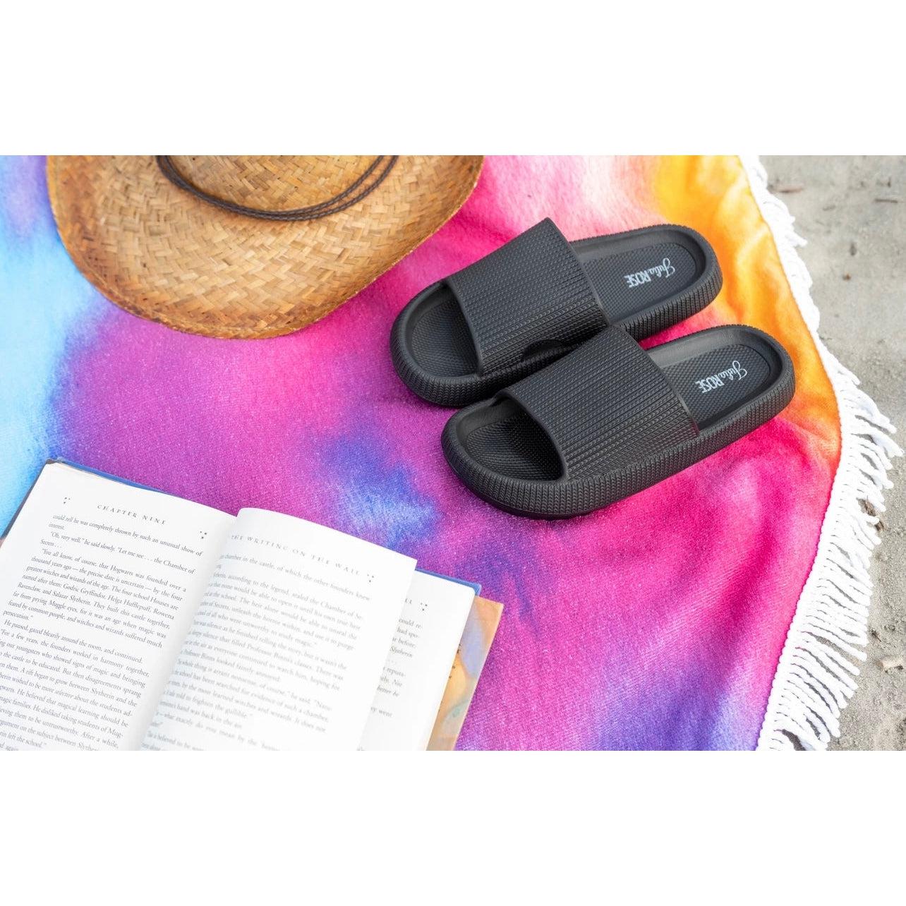 Black Insanely Comfy -Beach or Casual Slides