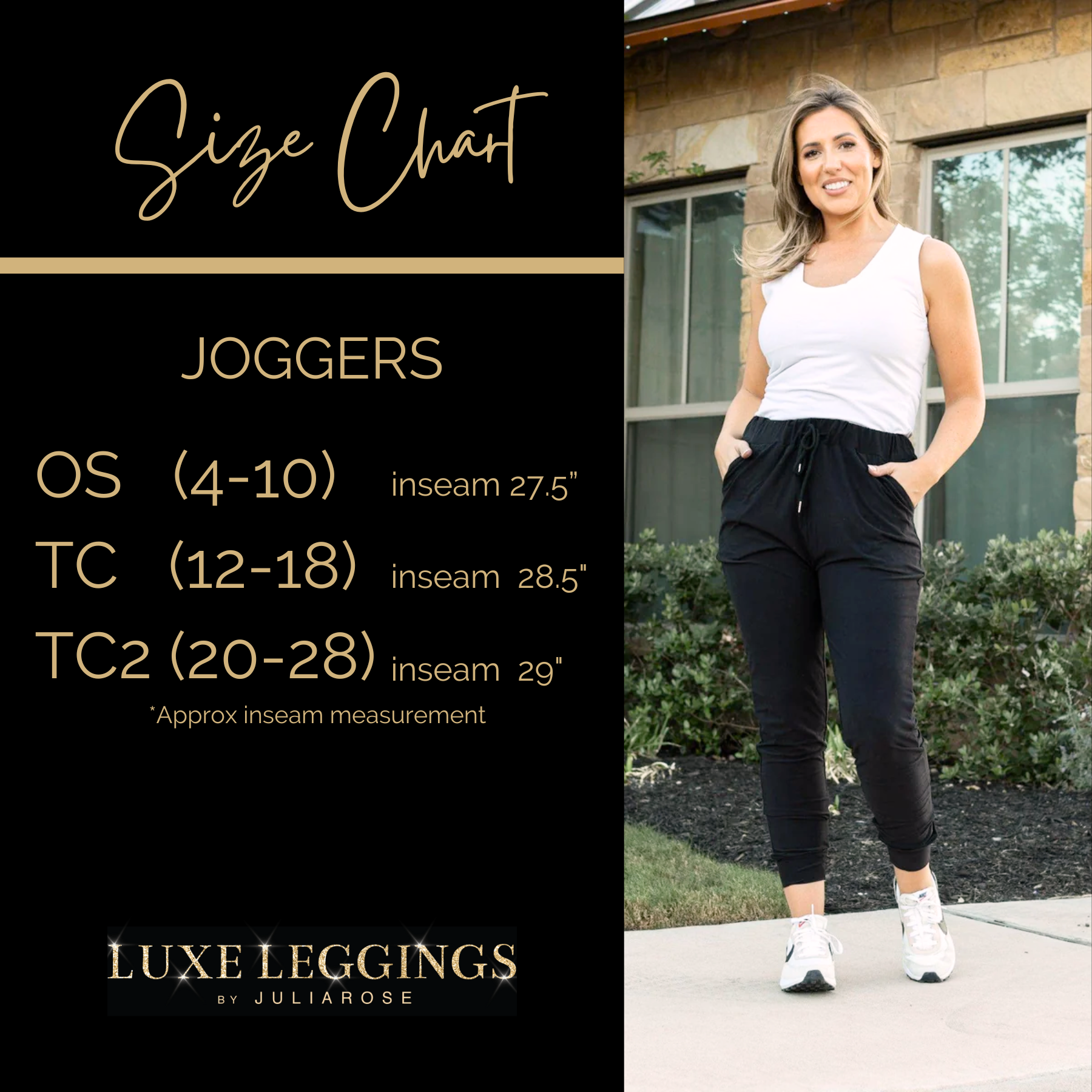 The Reagan - Black Joggers  - Luxe Leggings by Julia Rose®