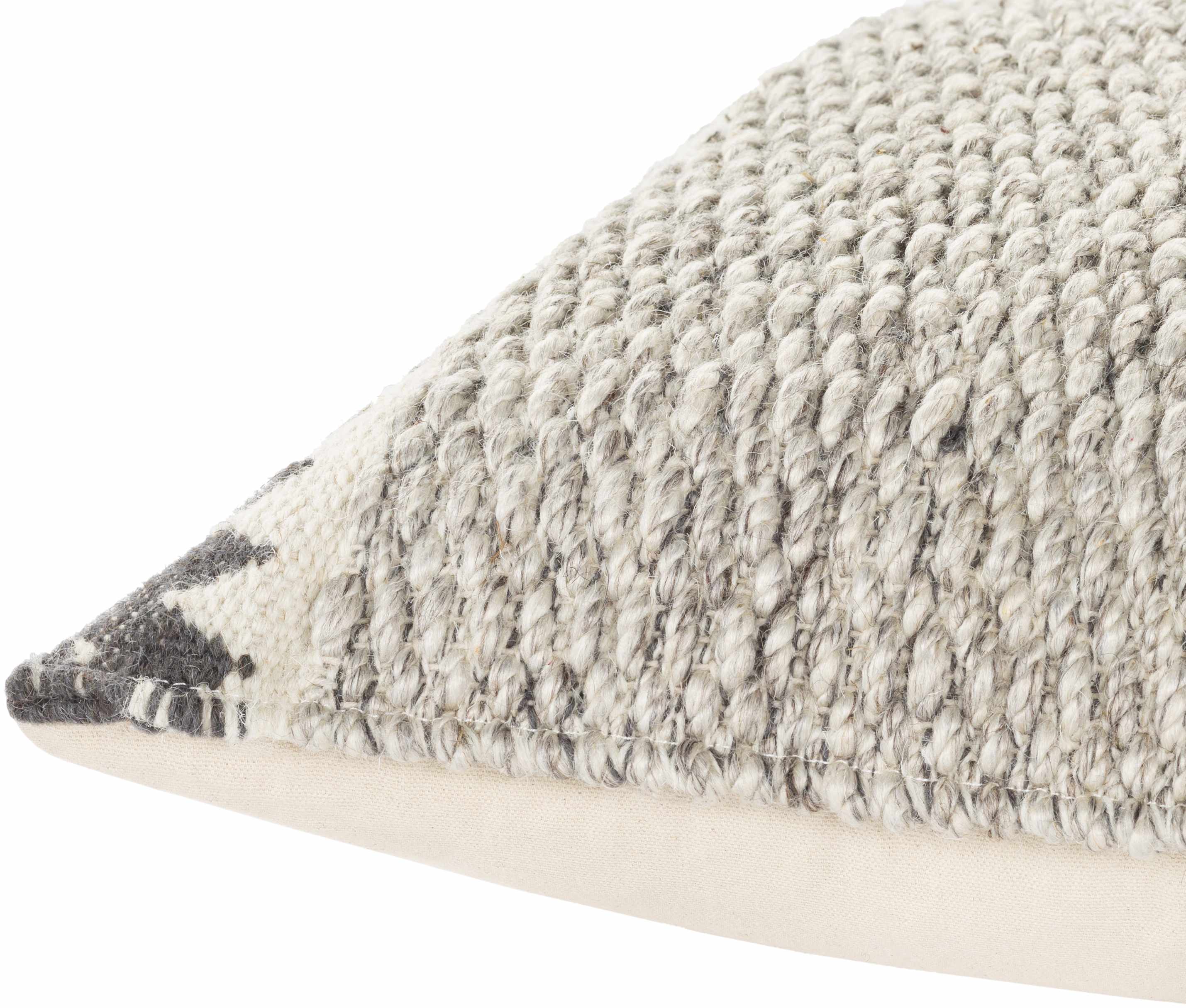 Maywood Cream Wool&Cotton Throw Pillow