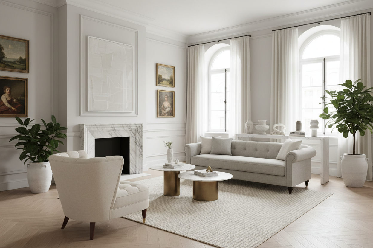 Modern elegance, classic interior design room