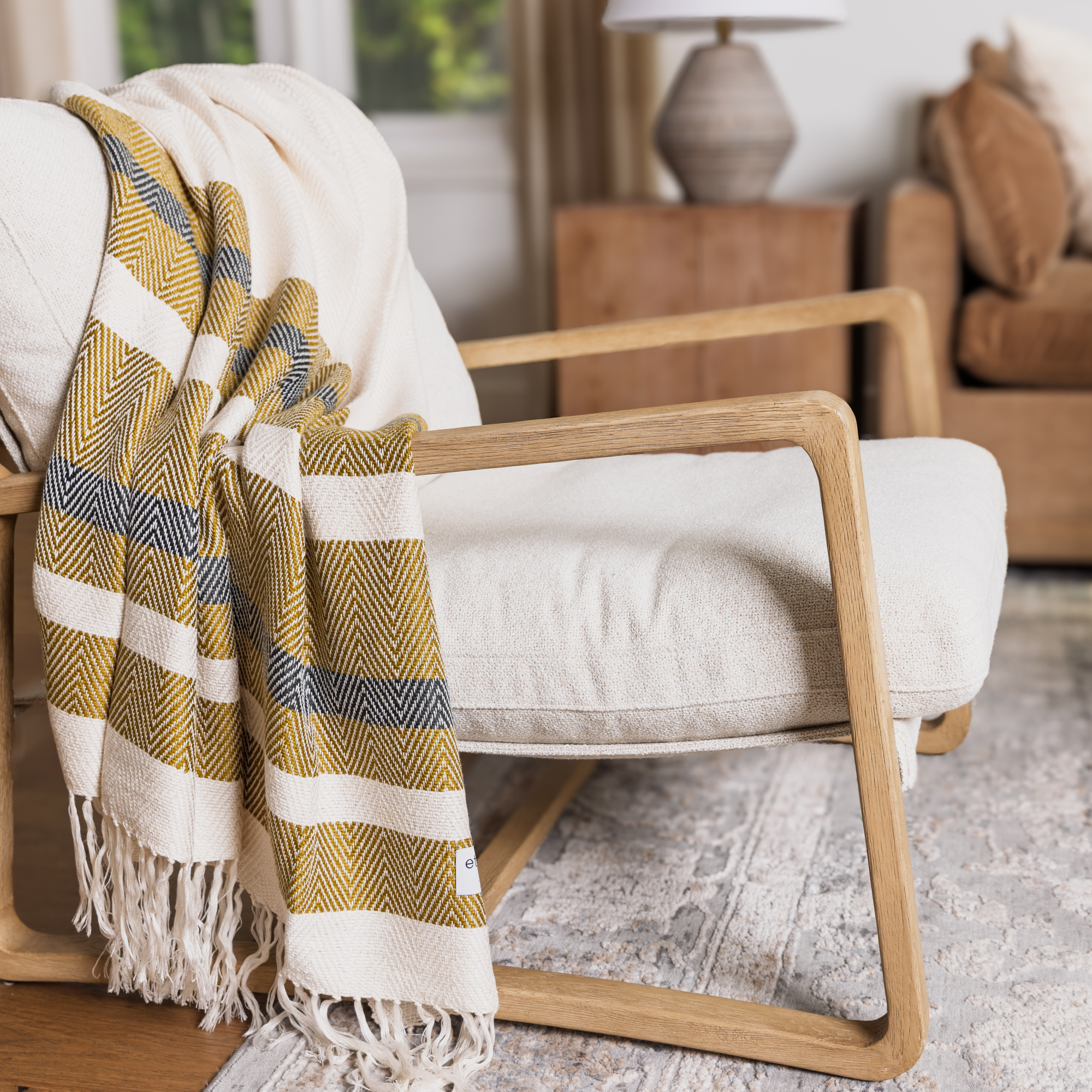 Luxe Bamboo Stripe Throw Blanket
