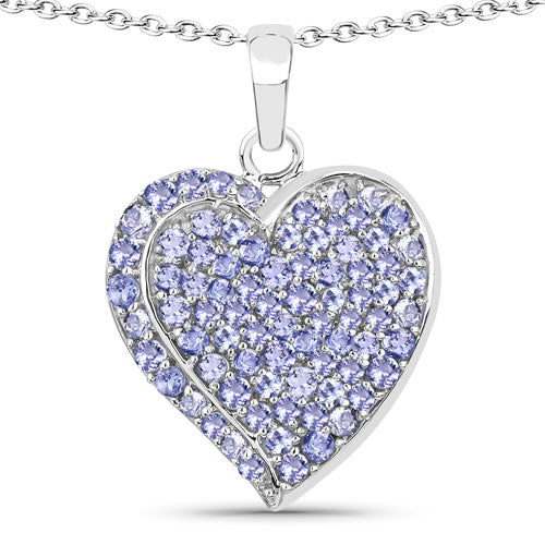 3.97 Carat Genuine Tanzanite .925 Sterling Silver Pendant