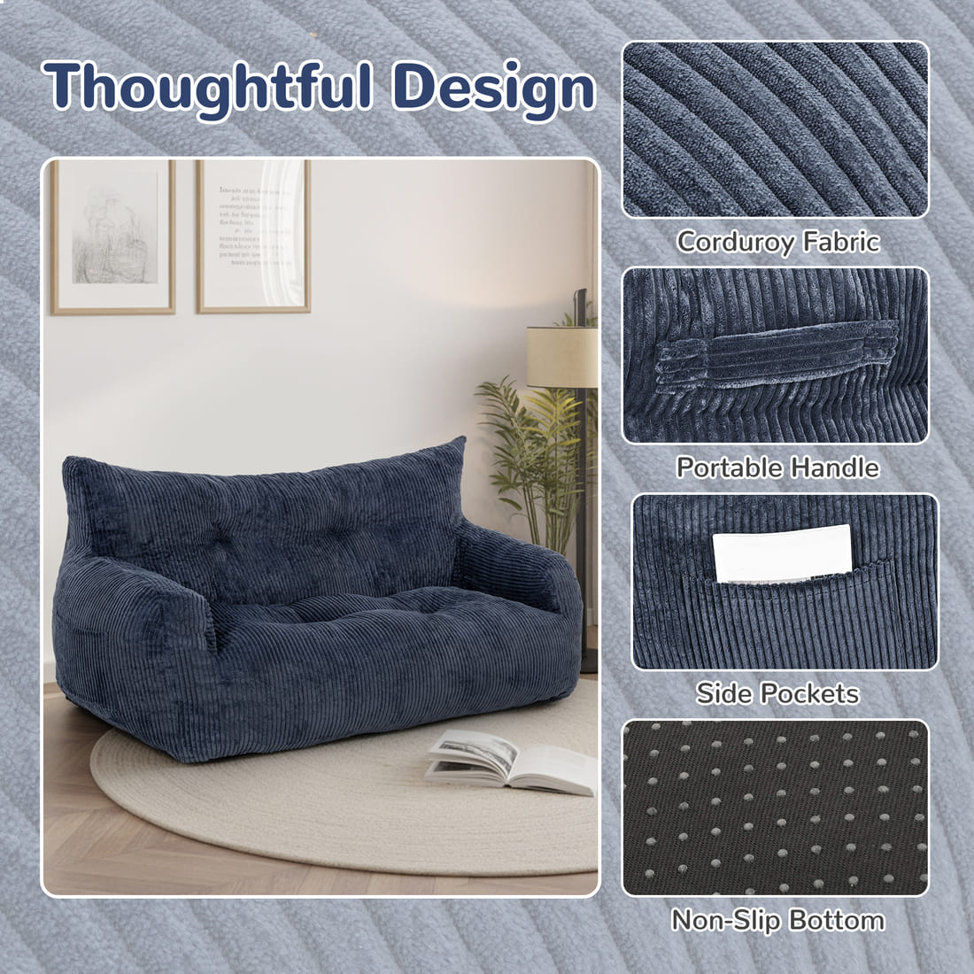 Pamapic Adult Bean Bag Chair for House Comfy