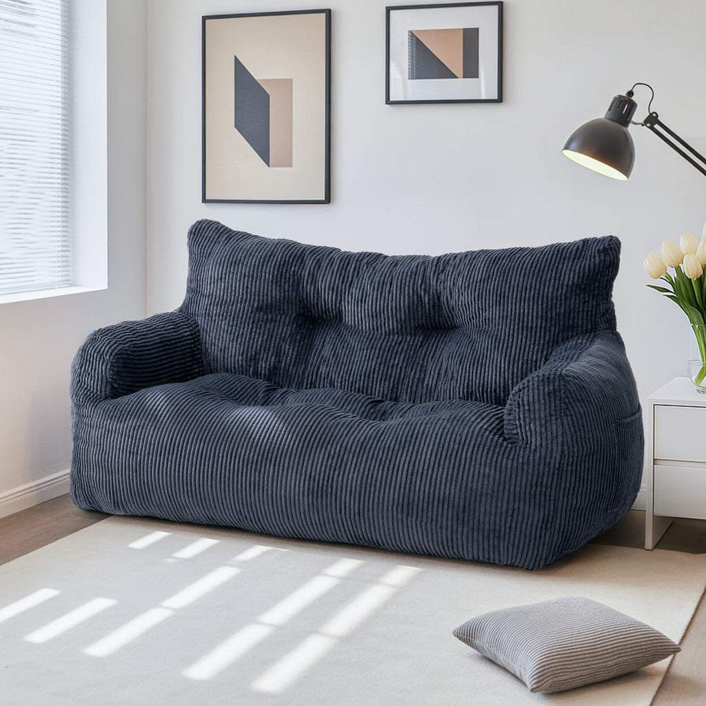 Pamapic 2-Seat Structured Big Bean Bag Chairs for Adult