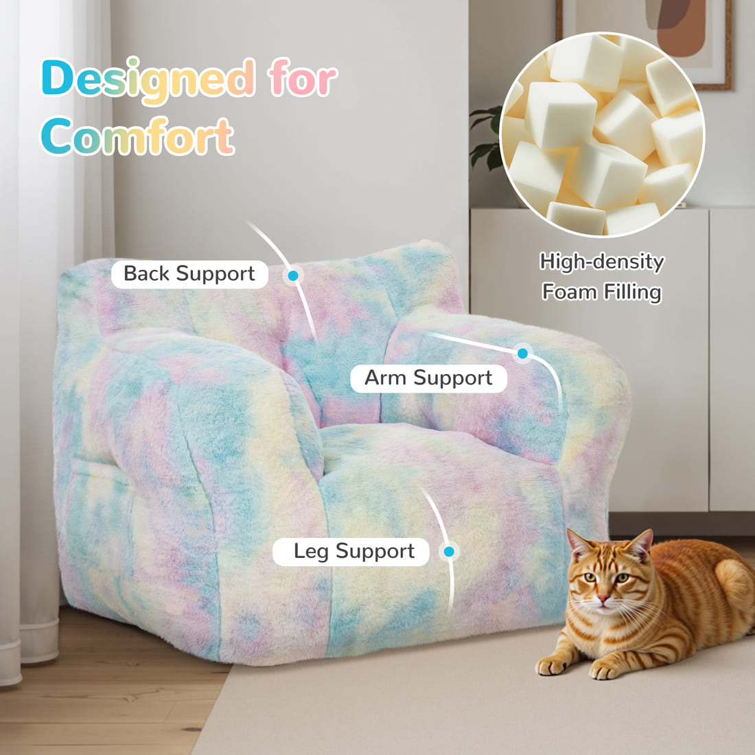 Pamapic Adult Bean Bag Chair for House Comfy