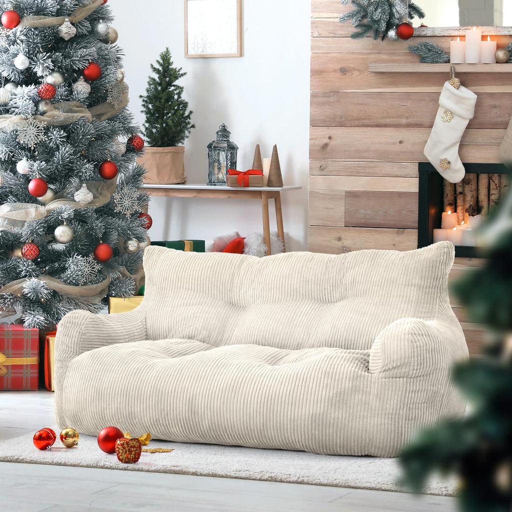 Pamapic 2-Seat Structured Big Bean Bag Chairs for Adult